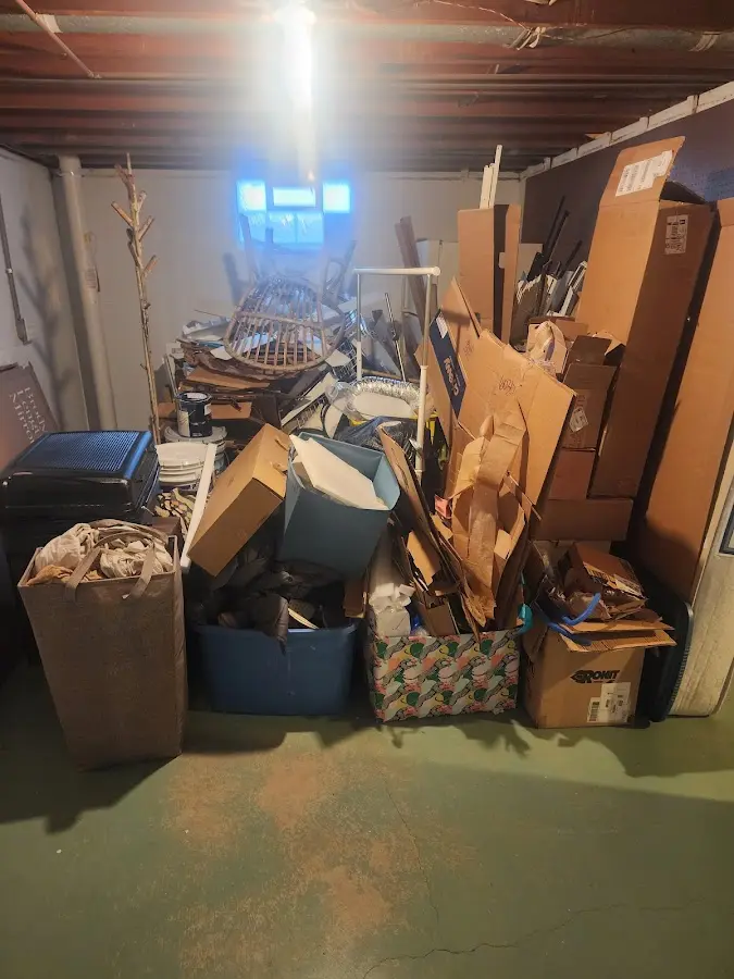 Roll-off dumpster container at job site for 20 Yard Dumpster Rental in Speedway